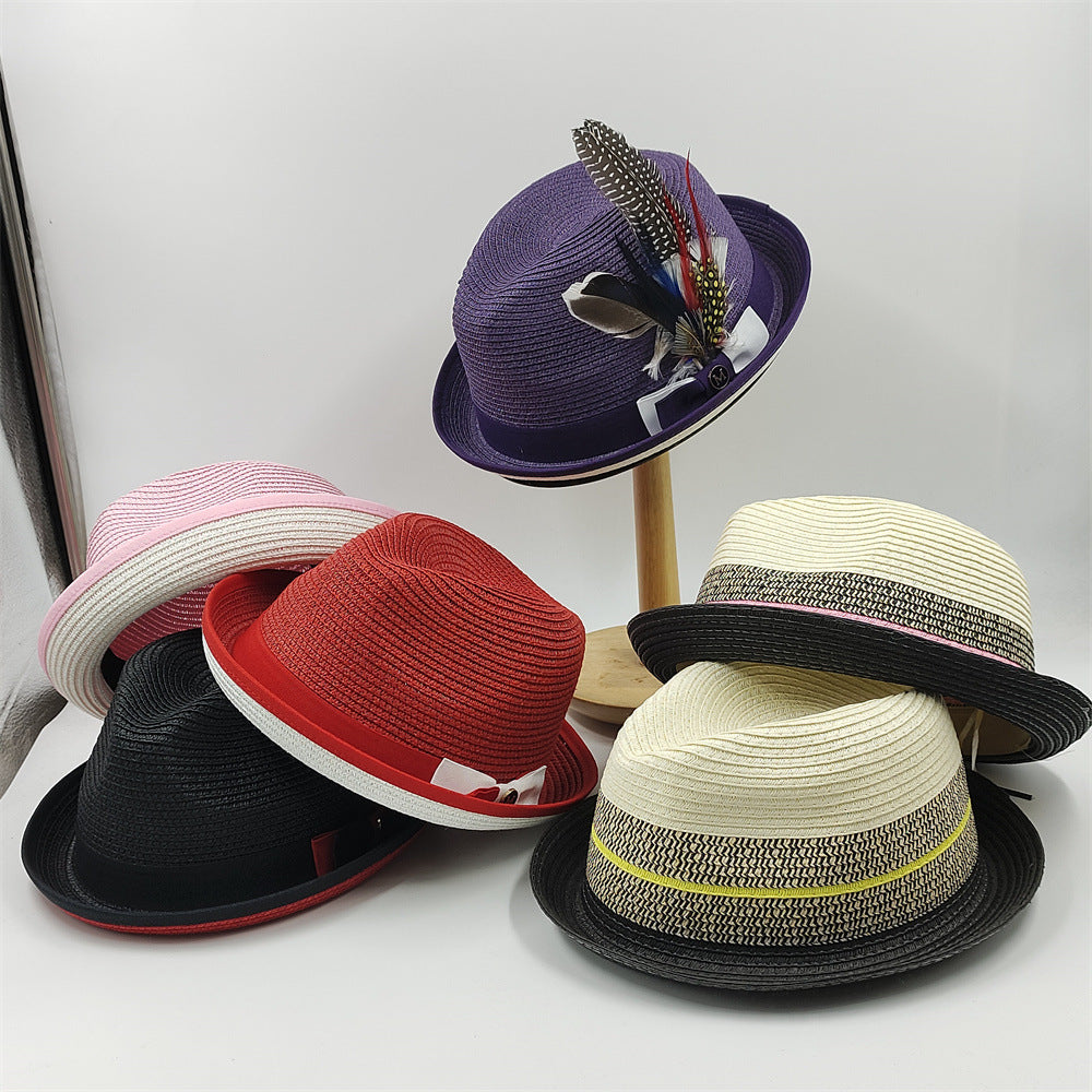 Warped Feather Accessories Sunscreen Hat Outdoor Jazz Hat