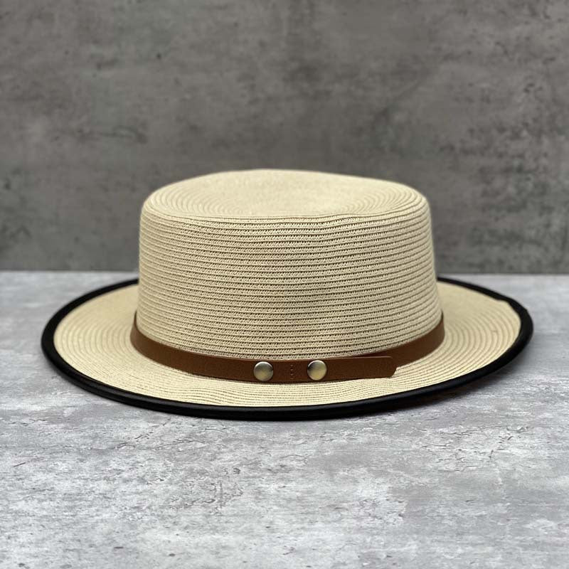 Summer Straw Hat with Belt Decoration