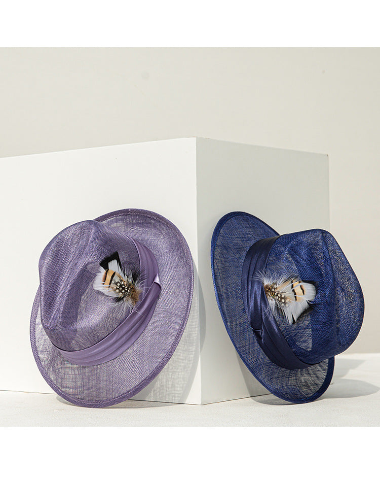 Elegant sunshade all-match linen hat