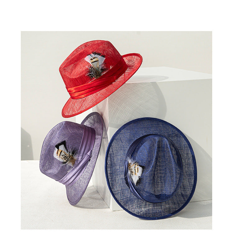 Elegant sunshade all-match linen hat