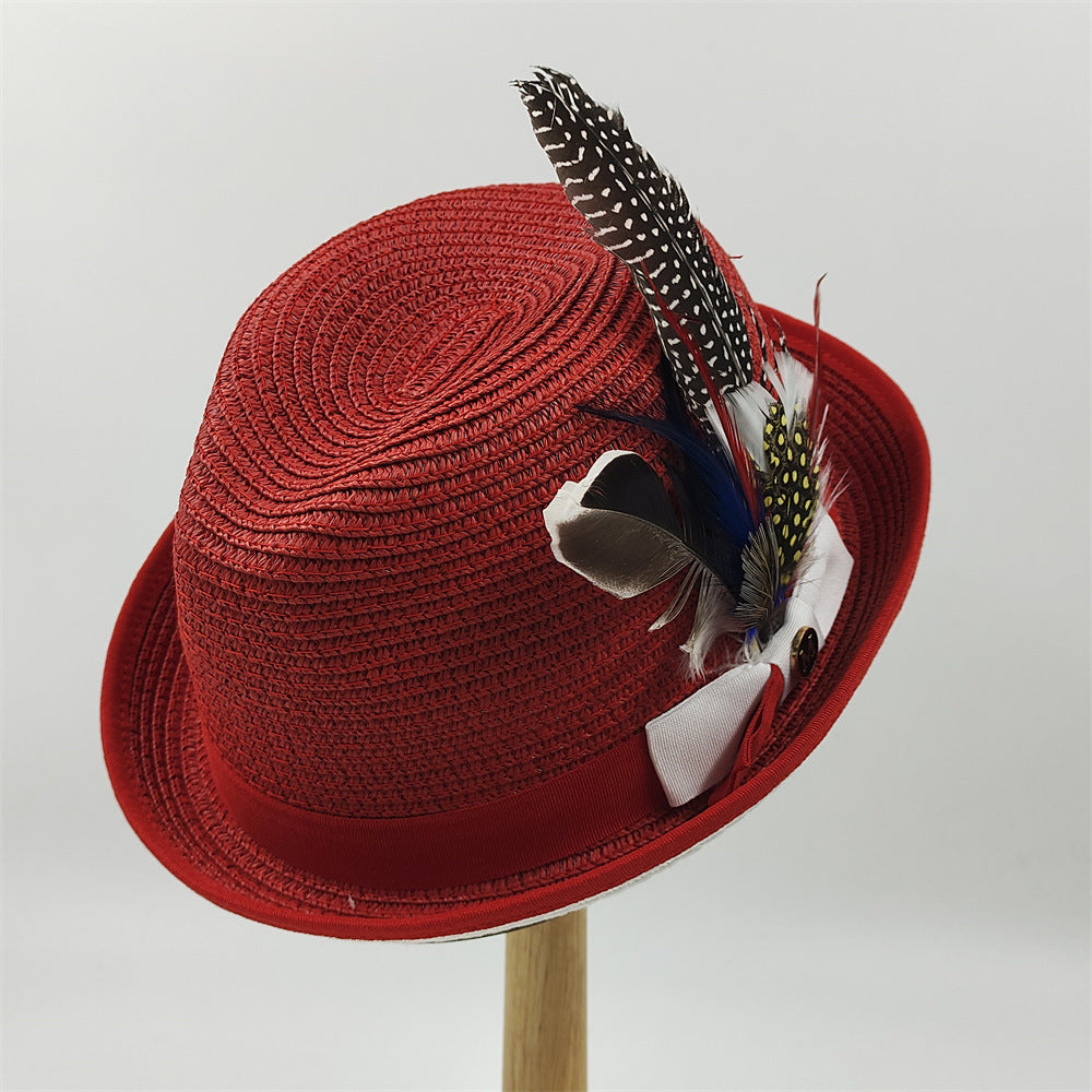 Warped Feather Accessories Sunscreen Hat Outdoor Jazz Hat