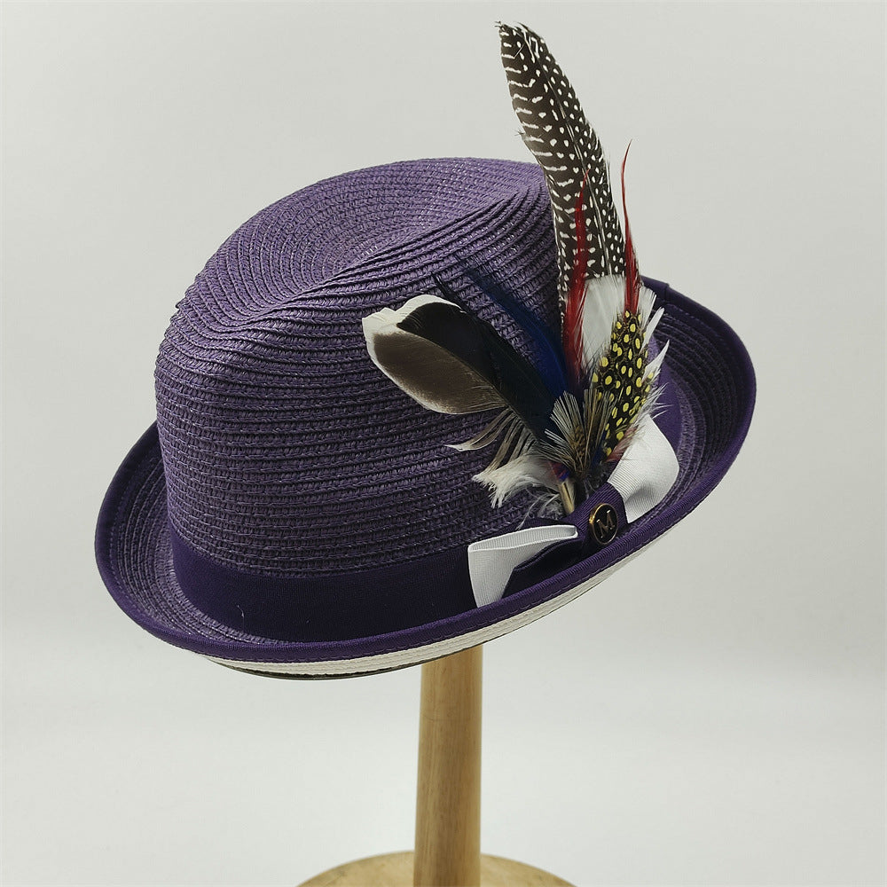 Warped Feather Accessories Sunscreen Hat Outdoor Jazz Hat