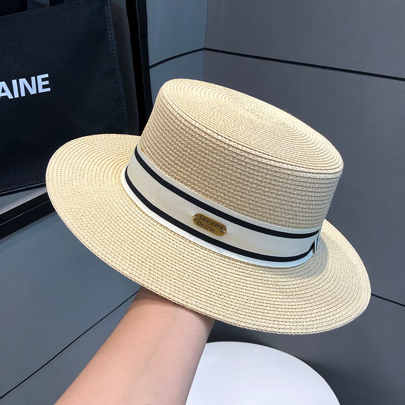 Flat top British retro sun hat