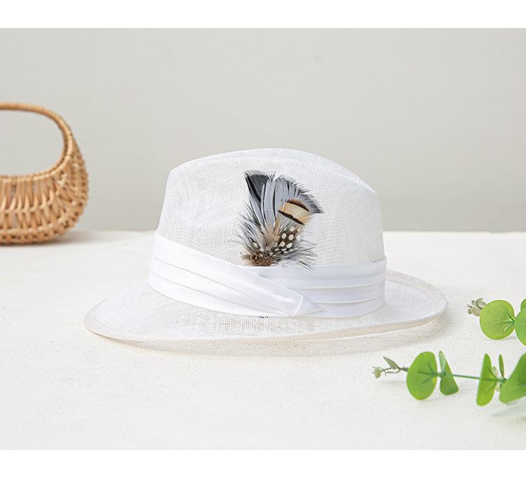 Elegant sunshade all-match linen hat